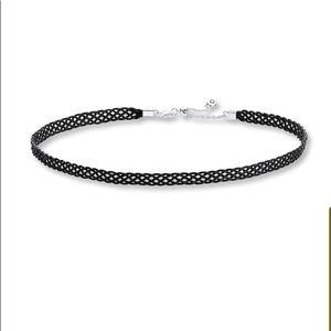 PANDORA BLACK WOVEN FABRIC CHOKER